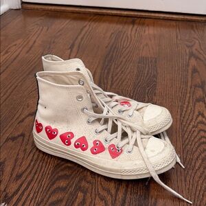 COMME des GARÇON converse play high top sneakers. Great condition. Super stylish